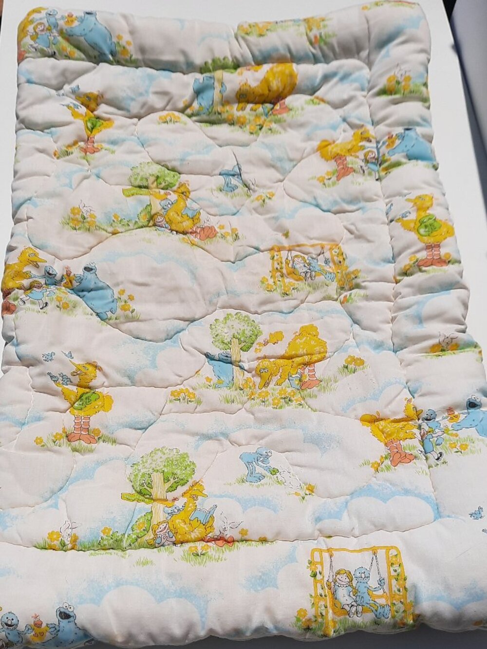 Vintage Sesame Street Baby Quilt Sleeping Bag Big Bird Cookie Monster 80s